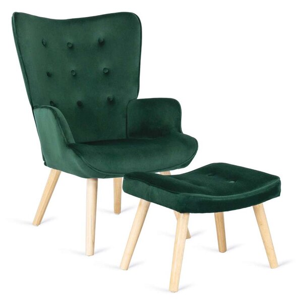 Kreslo Hatren Velvet, zelená