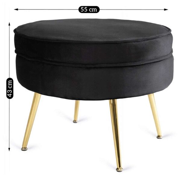 Kreslo Ladot Velvet, čierna
