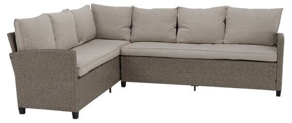 KONDELA Záhradný ratanový set, sivá/béžová, ADIN