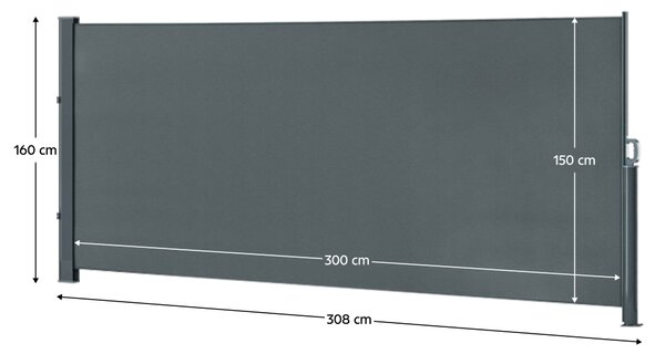 KONDELA Bočná zástena, antracit, 3x1,6 m, TAKSA NEW TYP 3