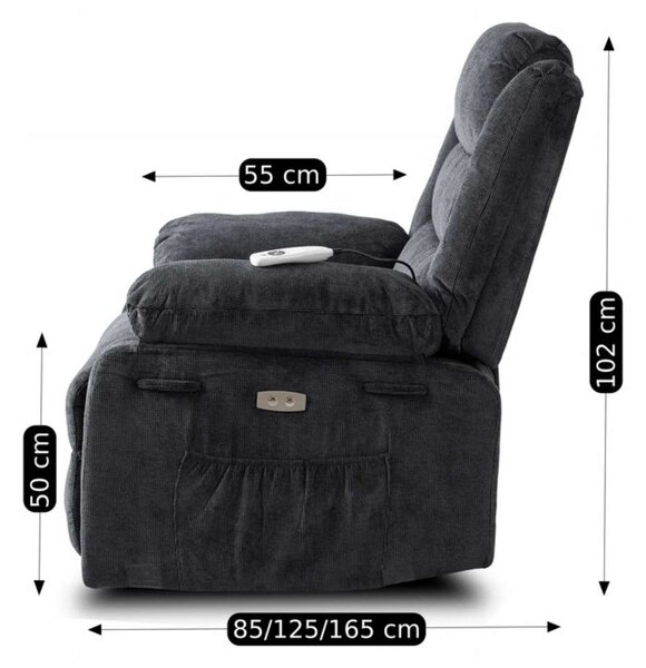 Masážne kreslo Derat, sivá