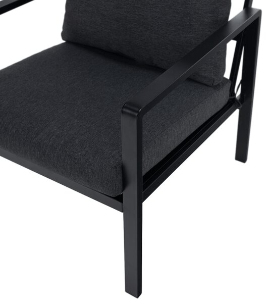 KONDELA Zahradný set, čierna/sivá, BORIK