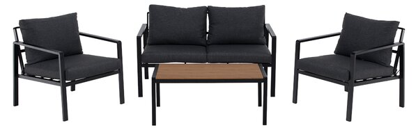 KONDELA Zahradný set, čierna/sivá, BORIK