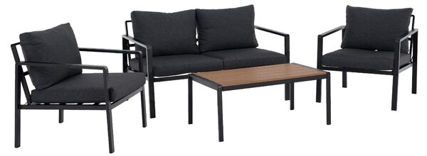 KONDELA Zahradný set, čierna/sivá, BORIK