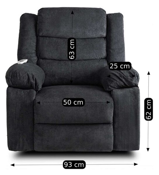 Masážne kreslo Derat, sivá