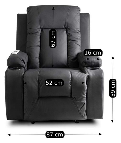 Masážne kreslo Limun 2, čierna
