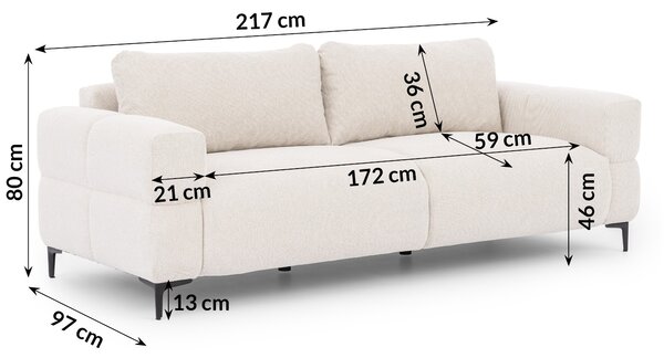POHOVKA FLEUR 3 MIESTNÁ BIELA 217 cm