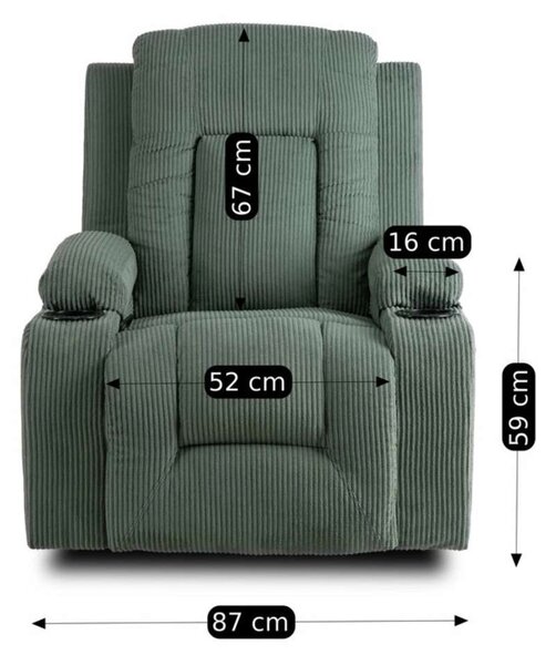 Masážne kreslo Limun 3, zelená