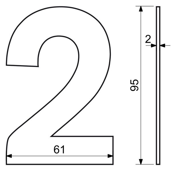 Domové číslo "2", RN.95L, čierna