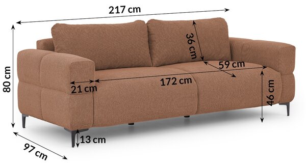 POHOVKA FLEUR 3 MIESTNÁ TEHLOVÁ 217 cm