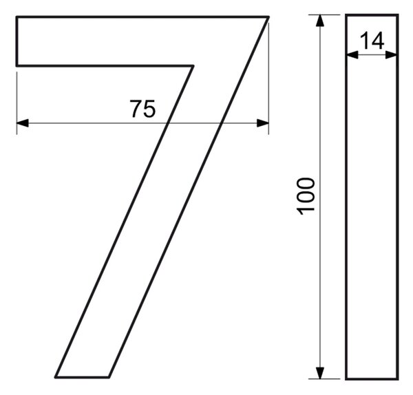 Domové číslo "7", RN.100LV, štruktúrované, antracit