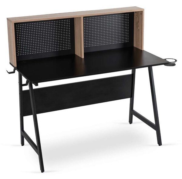 PC stôl Pikara, čierna / dub sonoma