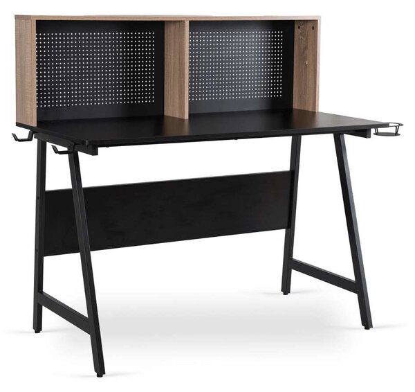 PC stôl Pikara, čierna / dub sonoma