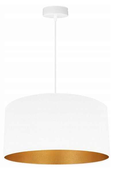 Závesné svietidlo Mediolan, 1x biele/zlaté textilné tienidlo, (výber z 2 farieb konštrukcie), (fi 40cm)