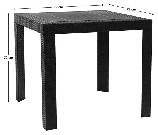 KONDELA Záhradný stôl, antracit, KINGY NEW