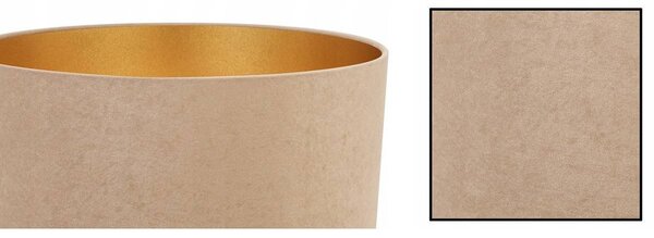 Závesné svietidlo Mediolan, 1x tmavobéžové/zlaté textilné tienidlo, (fi 40cm)