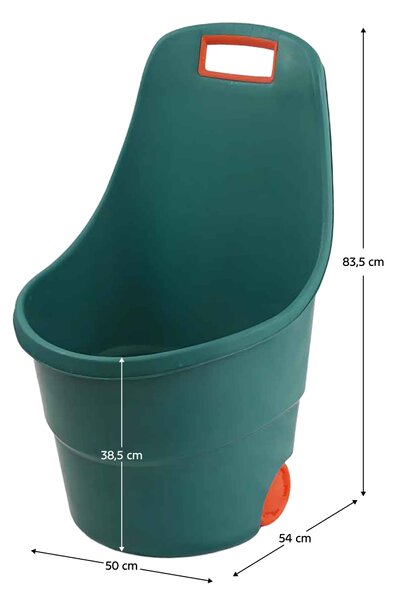 KONDELA Záhradný vozík, zelená/oranžová, plast, ZAFER