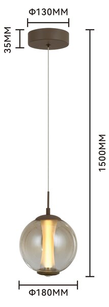 ZÁVESNÉ LED SVIETIDLO, 18/150/18 cm - Interiérové svietidlá