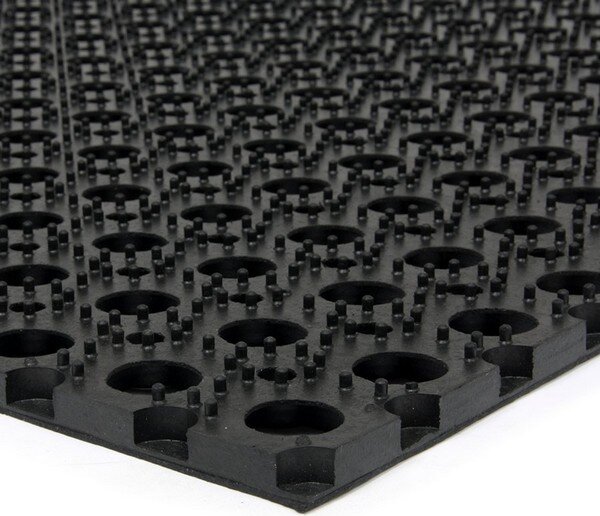 Gumová čistiaca rohož Honeycomb 40 x 60 x 1,6 cm, čierna