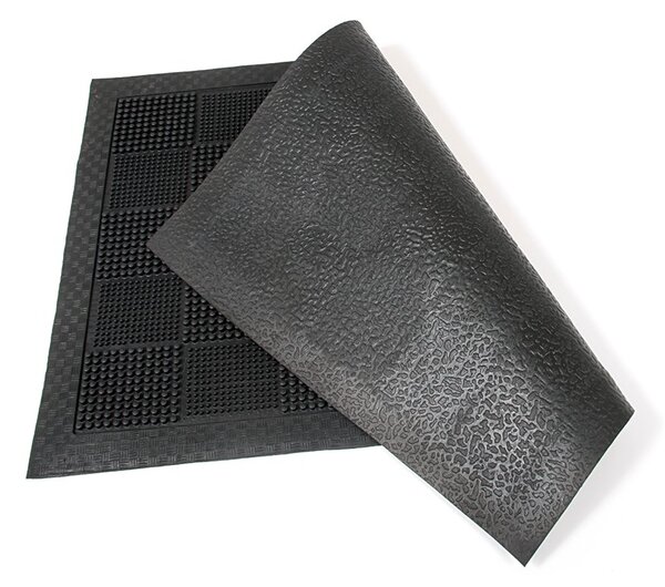 Gumová čistiaca rohož Pin Squares 40 x 60 x 0,7 cm, čierna