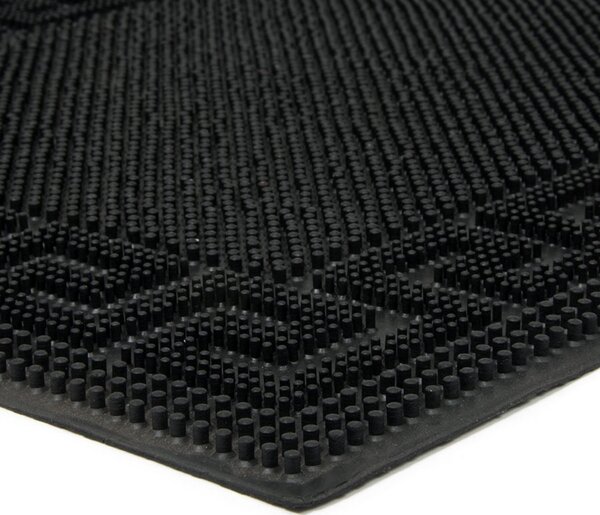 Gumová čistiaca rohož Pins Deco 40 x 60 x 0,8 cm, čierna