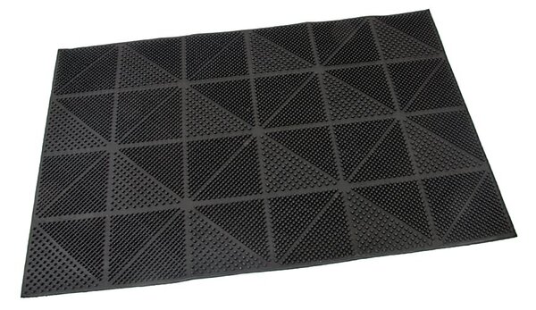 Gumová čistiaca rohož Triangles 40 x 60 x 0,7 cm, čierna