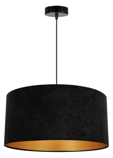 Závesné svietidlo MEDIOLAN, 1x čierne/zlaté textilné tienidlo, (fi 44cm)