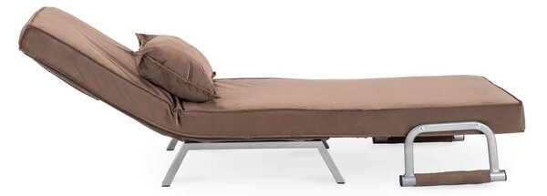 Rozkladacie kreslo Halsin Velvet, hnedá