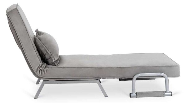 Rozkladacie kreslo Halsin Velvet, sivá