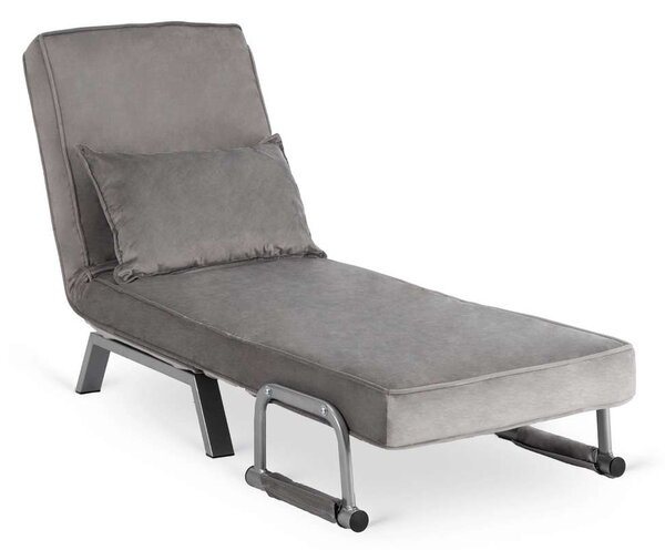 Rozkladacie kreslo Halsin Velvet, sivá