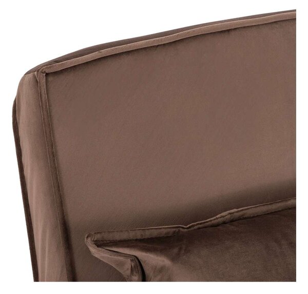 Rozkladacie kreslo Halsin Velvet, hnedá