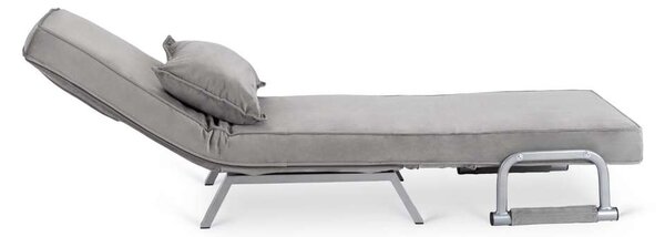 Rozkladacie kreslo Halsin Velvet, sivá
