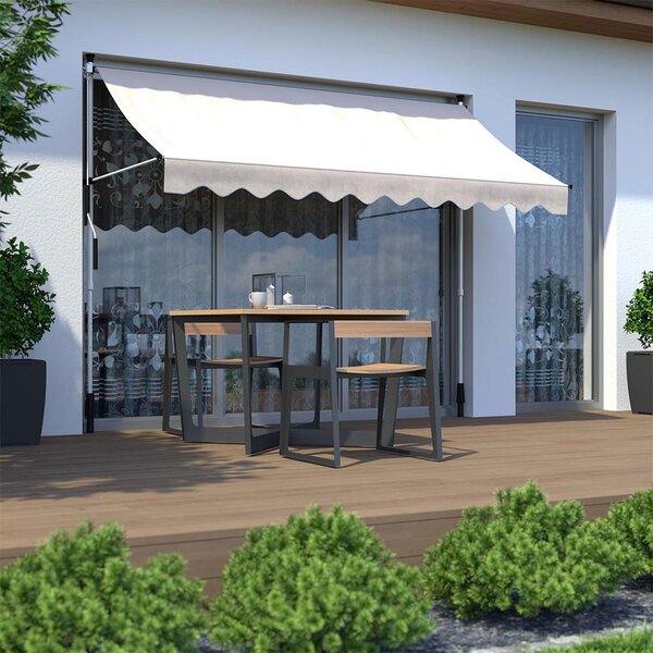 MultiGarden Balkónová slnečná markíza s výškovým nastavením, vodotesná s ručnou kľukou, béžová - MultiGarden