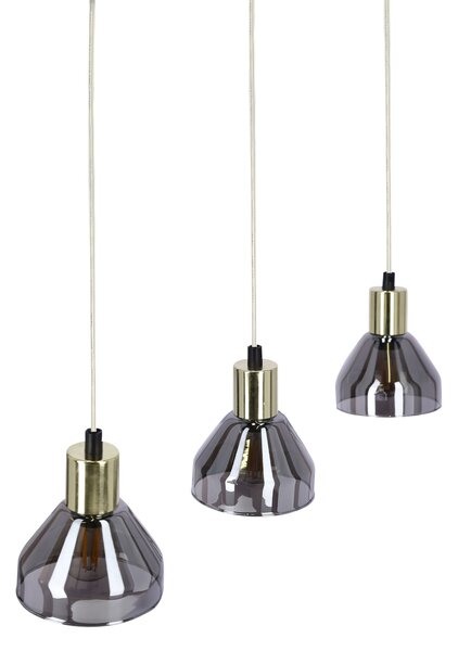 Čierno-zlatý závesný luster Gregory pre žiarovku 3x E14 – LED lustre a svietidlá > Kolekcie svietidiel > Kolekcia svietidiel GREGORY