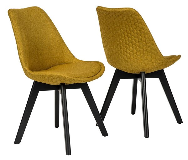Jedálenská stolička – žltá – sada 2 ks 49 × 56,5 × 84 cm SALESFEVER