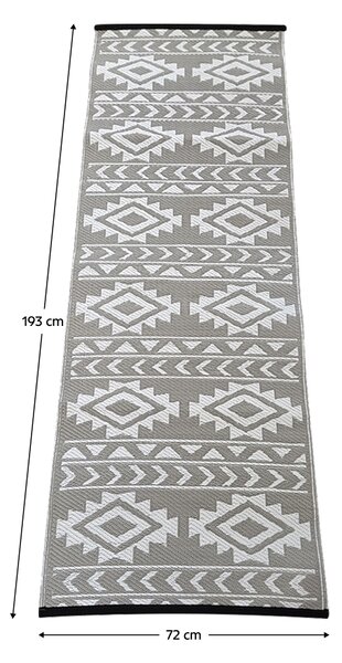 KONDELA Vonkajší koberec, sivá/biela/vzor, 72x193, MEIRIN TYP 1