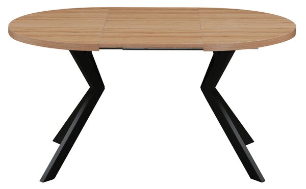 KONDELA Jedálenský rozkladací stôl, dub svetlý/čierna, 100-250x75,5 cm, LUKOS