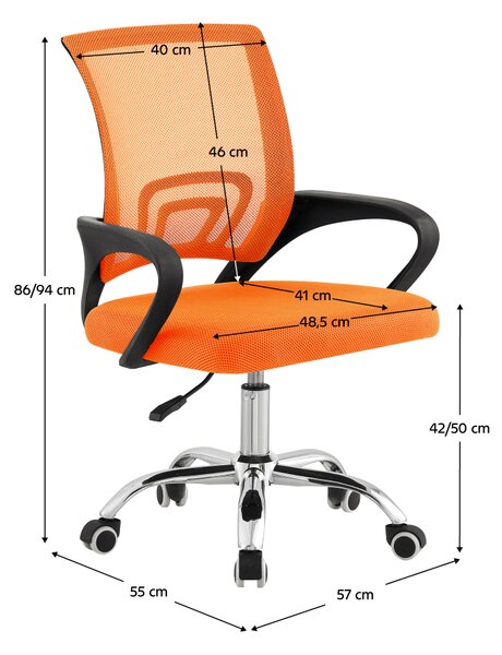 KONDELA Kancelárska stolička, oranžová/čierna, DEX 4 NEW