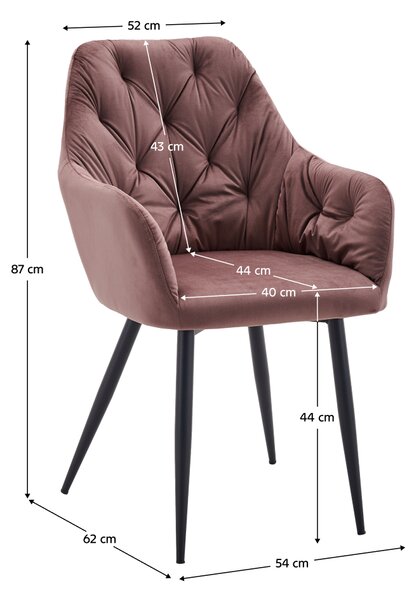 KONDELA Dizajnové kreslo, tmavoružová Velvet látka, VERIO NEW