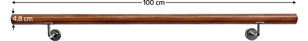 KONDELA Madlo/zábradlie, masívne drevo, hnedá, 100 cm, MANEL TYP 1