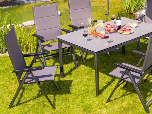 Polohovacie kreslo FUTOSA 68x62x110cm, hliník