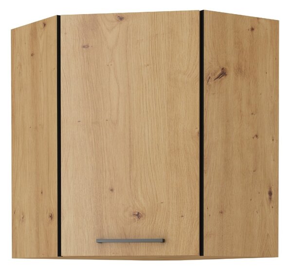 Horní kuchyňská skříňka rohová výška 72 cm LOUSIE - Černá / Dub artisan