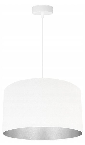 Závesné svietidlo Mediolan, 1x biele/chrómové textilné tienidlo, (výber z 2 farieb konštrukcie)