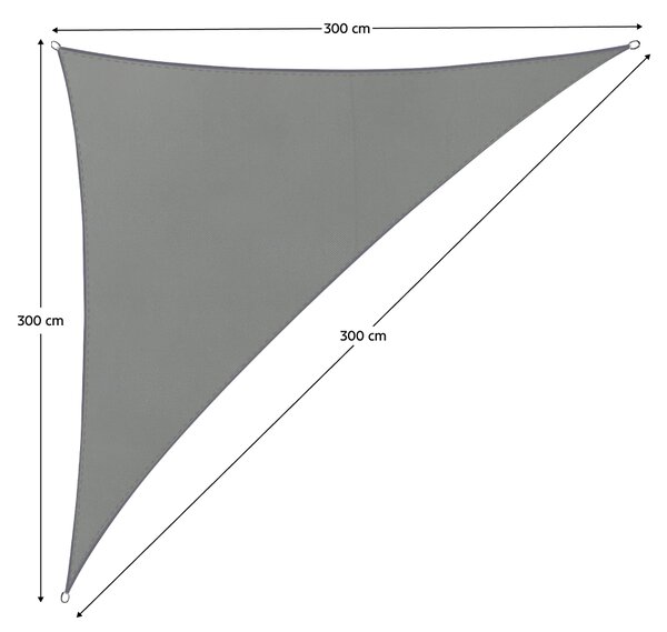 KONDELA Záhradná tieniaca plachta, 3x3x3 m, sivá, LENDO NEW TYP 1