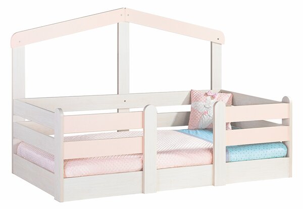 Detská posteľ 90x190 Boom - breza/ružová