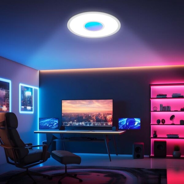 Telefunken 320104TF - LED RGBW stmievateľné stropné svietidlo LED/21W/230V 3000-6500K + diaľkové ovládanie (DO)