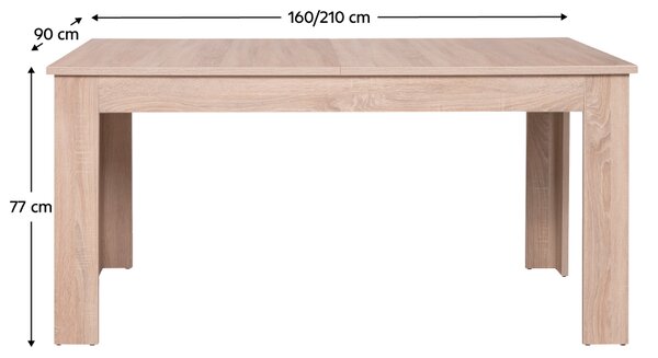 KONDELA Stôl rozkladací typ 12, dub sonoma, 161-210x77 cm, GRAND