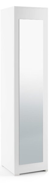 Úzká skříň se zrcadlem Theo 45 cm Bílá