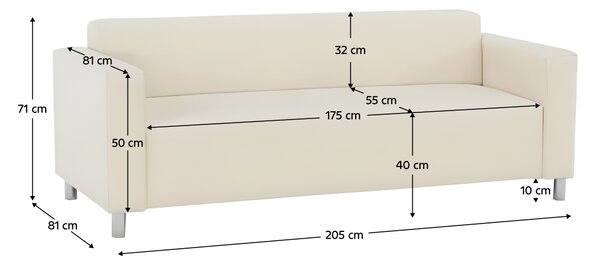 KONDELA 3-sed, ekokoža béžová, HOMKER