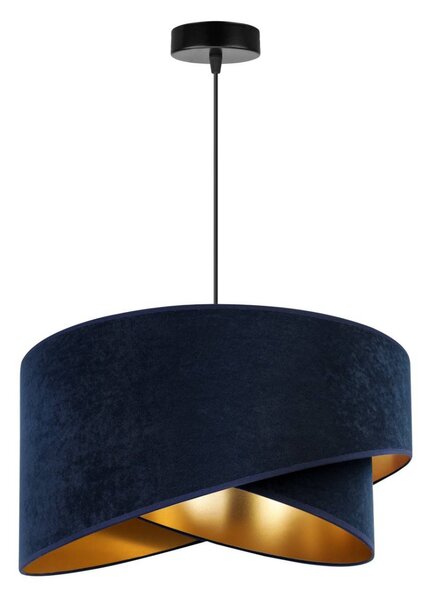 Závesné svietidlo Mediolan, 1x tmavomodré/zlaté textilné tienidlo, (výber z 2 farieb konštrukcie)